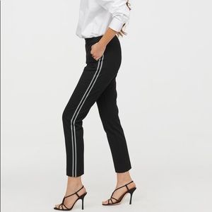 NWT H&M Black Pull-on Slacks with Stripe